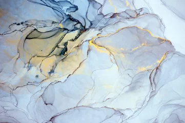 Tinte, Farbe, abstrakt. Nahaufnahme des Gemäldes. Bunter abstrakter Malereihintergrund. Stark strukturierte Ölfarbe. Hochwertige Details. Moderne abstrakte Malerei der Alkoholtinte, moderne zeitgenössische Kunst. © Mari Dein