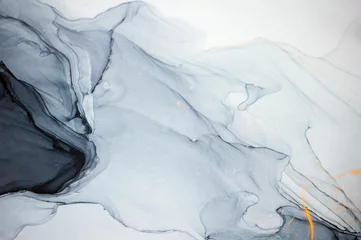 Tinte, Farbe, abstrakt. Nahaufnahme des Gemäldes. Bunter abstrakter Malereihintergrund. Stark strukturierte Ölfarbe. Hochwertige Details. Moderne abstrakte Malerei der Alkoholtinte, moderne zeitgenössische Kunst. © Mari Dein