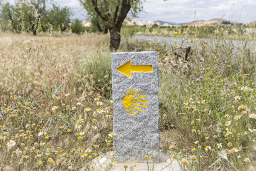 way of Saint James way-marker in the countryside