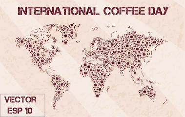 Print world map coffee foam