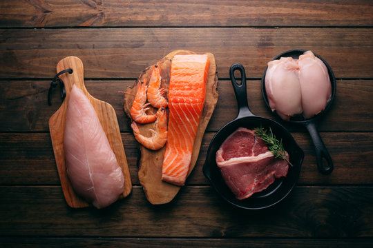 Large group of food, healthy food for a protein diet