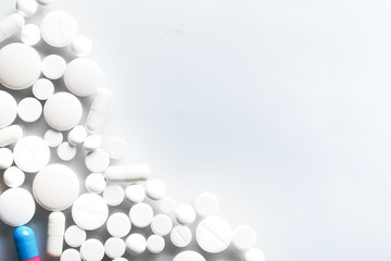 Pharmacy theme, medicine tablets.