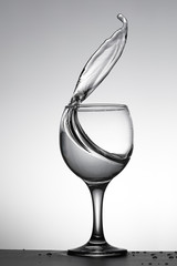 water wineglass splash isolated
