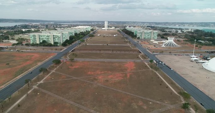 Vista a&eacute;rea da Esplanada dos Minist&eacute;rios, Bras&iacute;lia