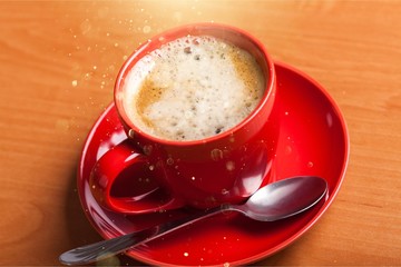 Coffee cup  on wooden background