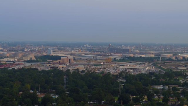 Aerial footage Port Houston Texas 4k