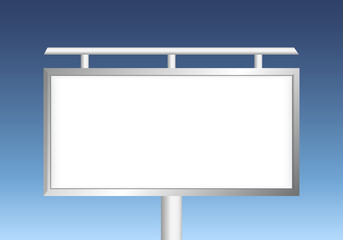 Obraz premium Vector blank billboard with blue sky. Template for your print design. Form of printed advertisement and marketing.