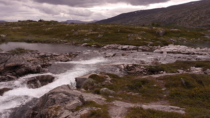 Rauschender Bach im Dovrefjell-Sunndalsfjella-Nationalpark, Norwegen