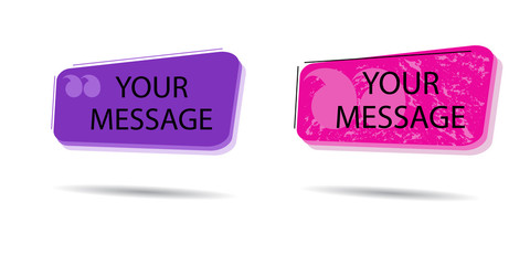 Vector set quotation template in quotes. Vector banner with frame and quotes.