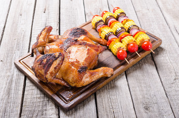Grilled chicken and vegetables
