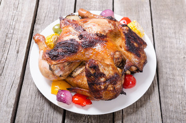 Grilled chicken and vegetables