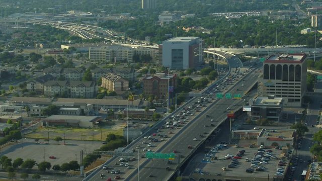 Aerial San Antonio Expressway Traffic