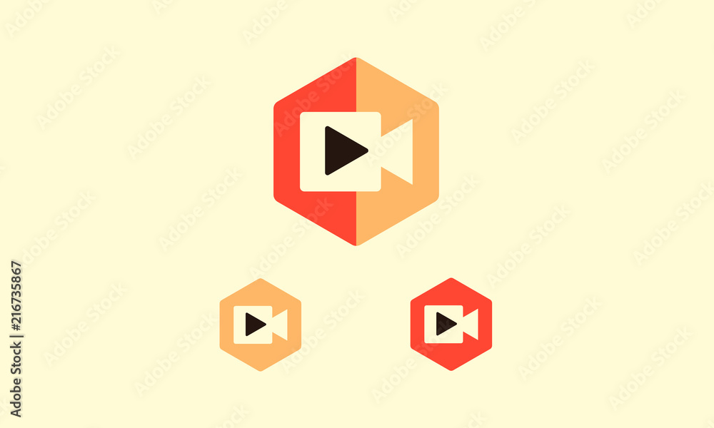 Poster video record icon in flat design style. vector icon button