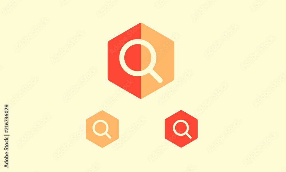 Poster search icon in flat design style. vector icon button