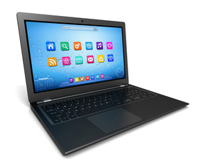 laptop computer single 3d illustration