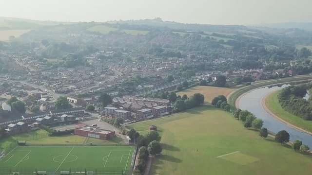 Aerial of the City of Exeter an idyllic British Town