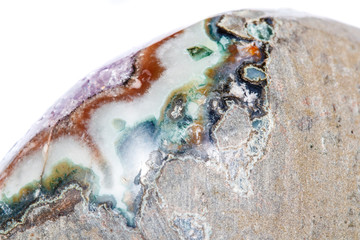 Amethyst Crystal Druse  macro mineral on white background