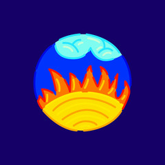 Sunny weather icon. Vector illustration