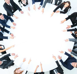 group of business people sitting at the round table. the business concept