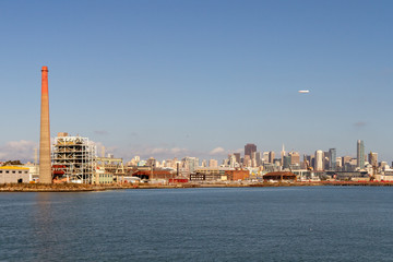 San Francisco Waterfront With a Zeppelin in the Sky © Jill Clardy