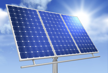 solar panel concept 3d illustration