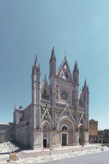 Fototapeta na wymiar Facade of Orvieto Cathedral in Orvieto, Italy