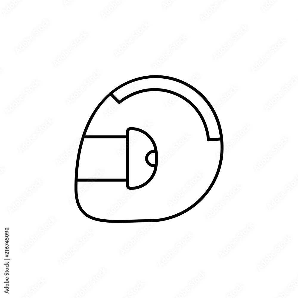 Poster racing helmet icon. element of motor sport icon for mobile concept and web apps. thin line racing he