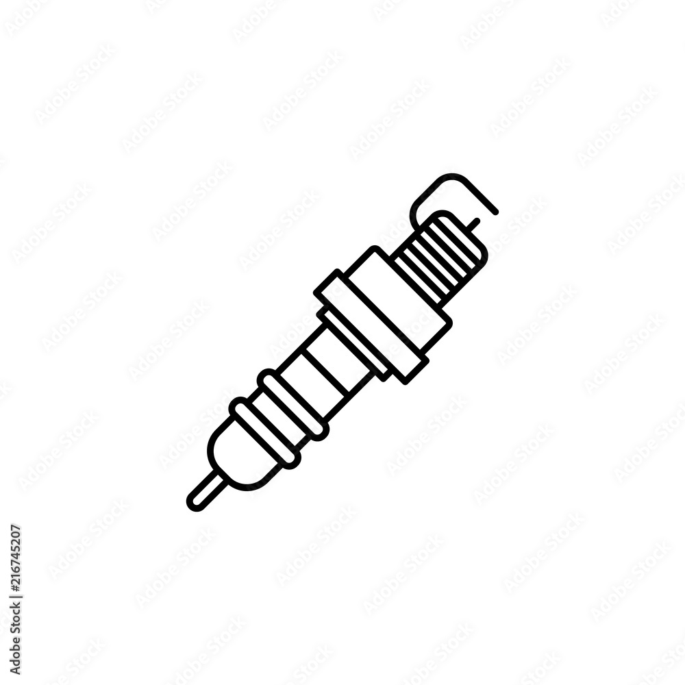Poster spark plug icon. element of motor sport icon for mobile concept and web apps. thin line spark plug i