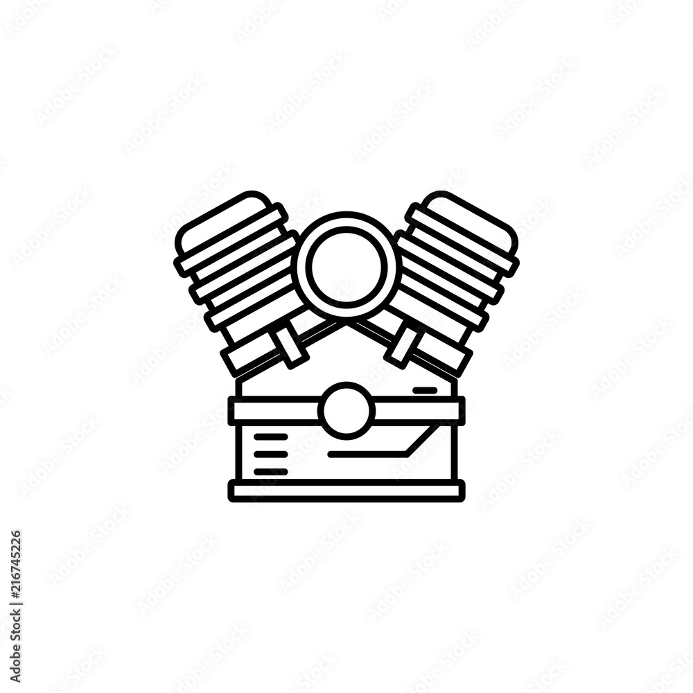 Poster engine icon. element of motor sport icon for mobile concept and web apps. thin line engine icon can 