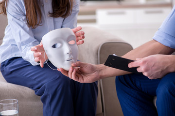 Young woman visiting male psychologist for unreciprocated love 