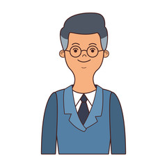 Businessman with glasses cartoon vector illustration graphic design