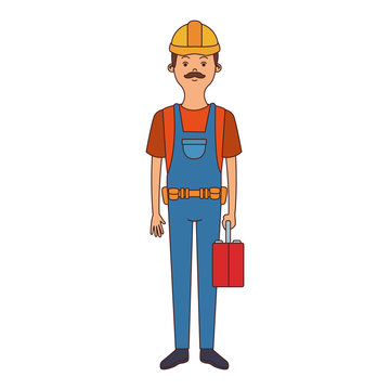 Construction worker cartoon vector illustration graphic design
