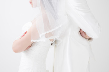 喧嘩する新郎新婦