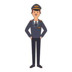 Airliner pilot cartoon vector illustration graphic design