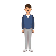 Man with mustache cartoon vector illustration graphic design