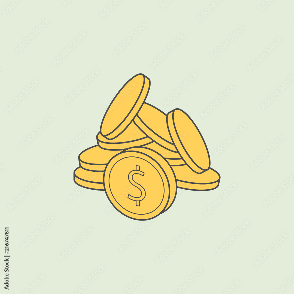 Poster coins icon. element of banking icon for mobile concept and web apps. field outline coins icon can be