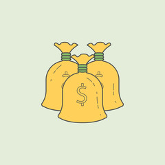 cash bags icon. Element of banking icon for mobile concept and web apps. Field outline cash bags icon can be used for web and mobile