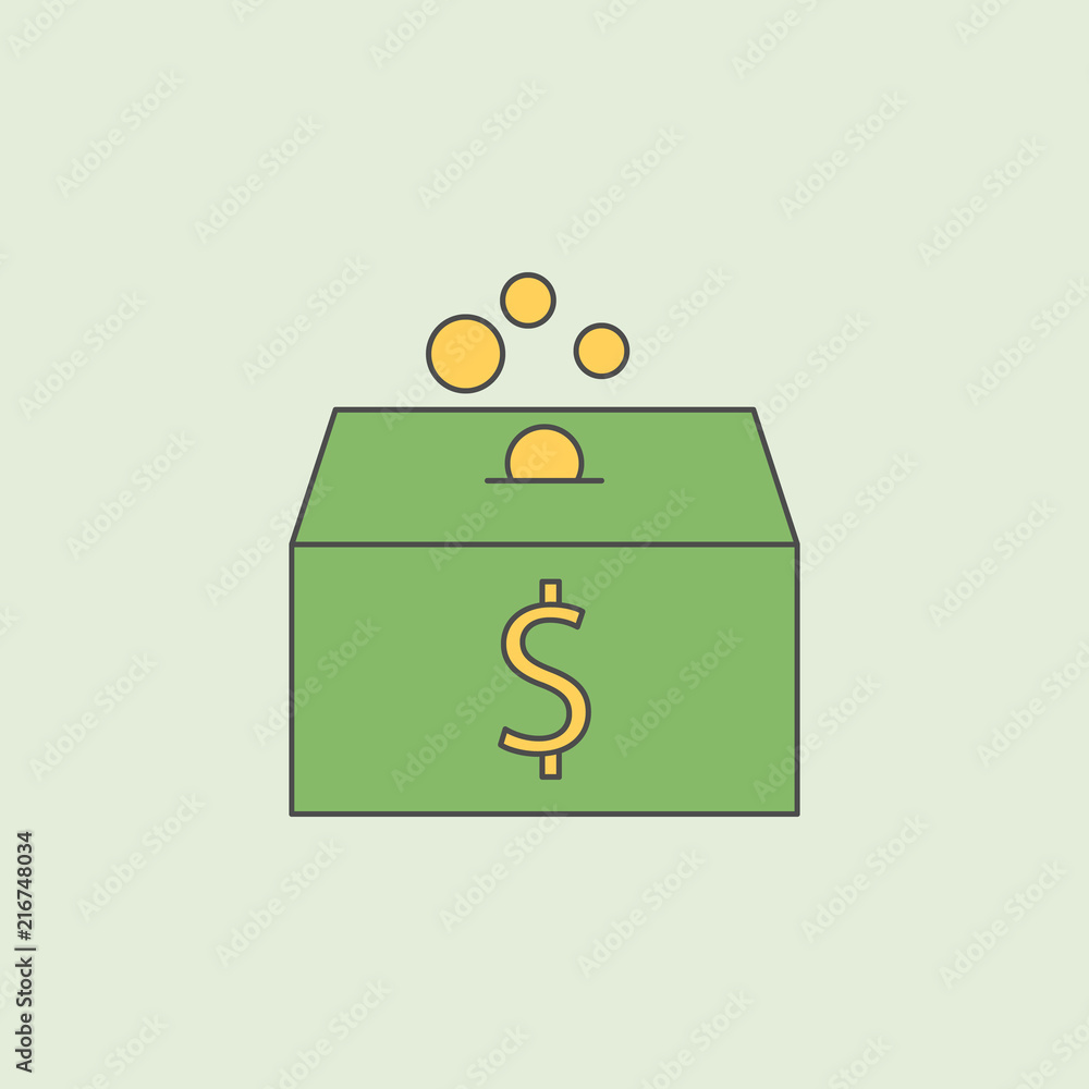 Poster money box icon. element of banking icon for mobile concept and web apps. field outline money box ico
