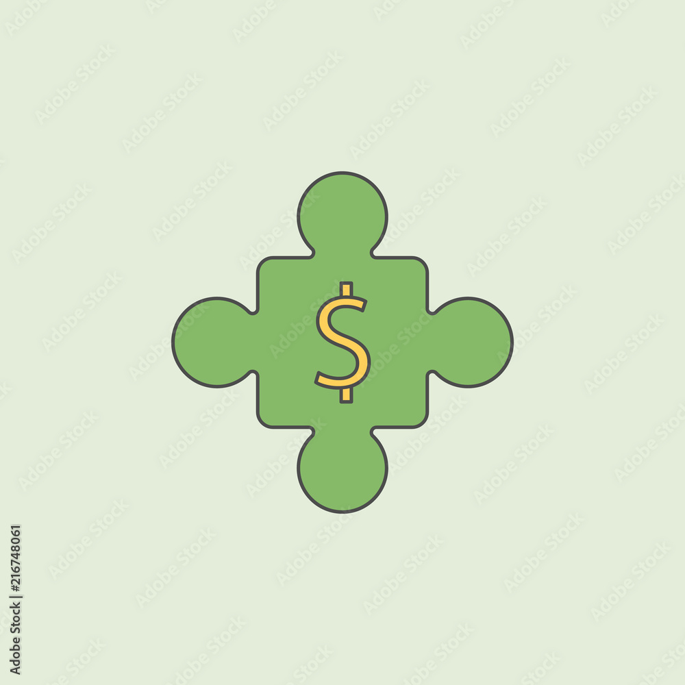 Poster jigsaw puzzle icon. element of banking icon for mobile concept and web apps. field outline jigsaw pu