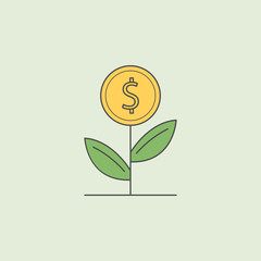 money plant icon. Element of banking icon for mobile concept and web apps. Field outline money plant icon can be used for web and mobile