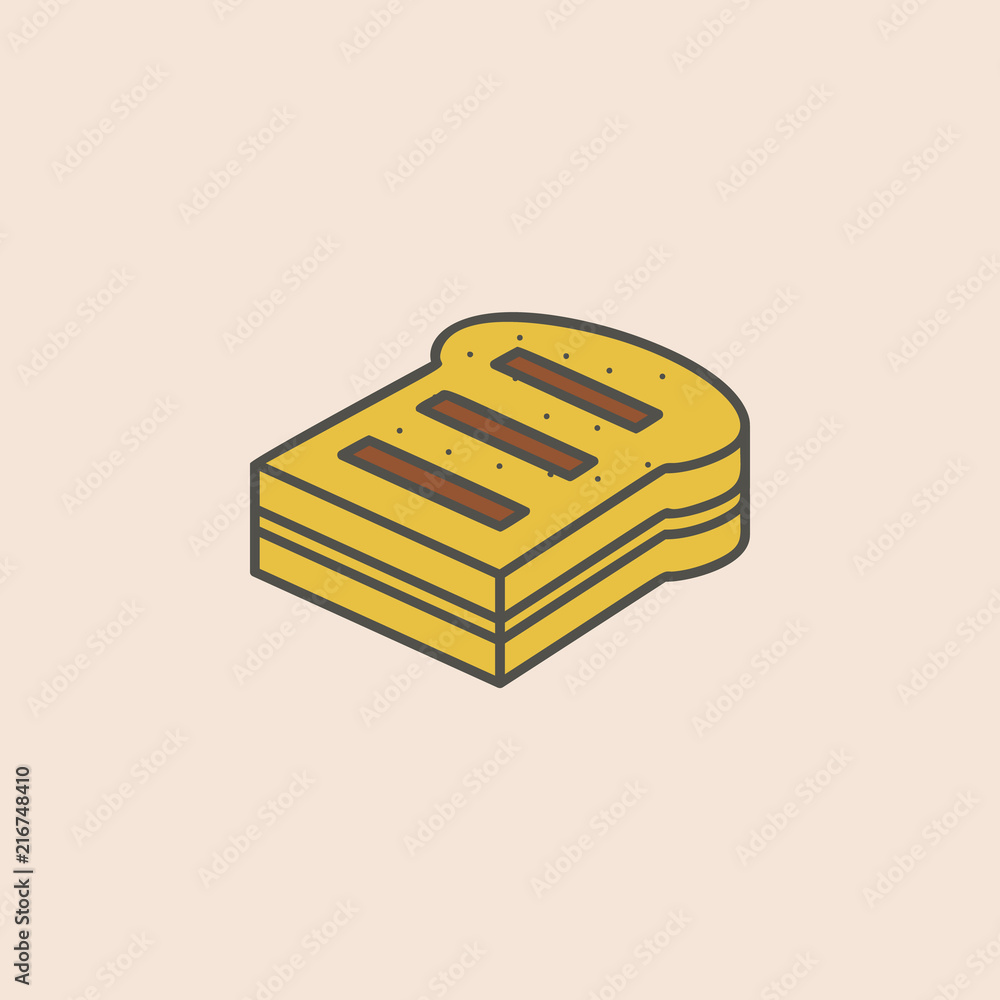 Poster sandwich line icon. element of fast food icon for mobile concept and web apps. field outline sandwic