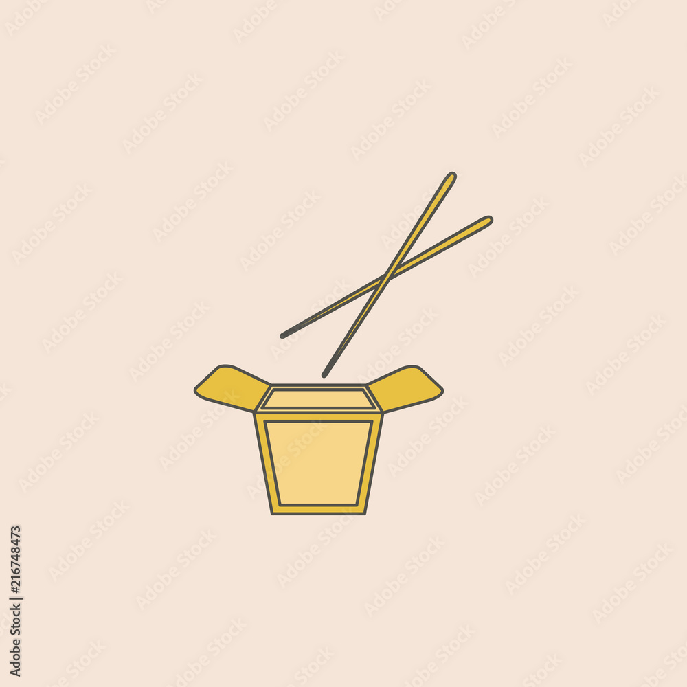 Poster noodle box line icon. element of fast food icon for mobile concept and web apps. field outline noodl