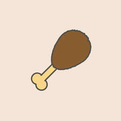 Chicken Leg line icon. Element of fast food icon for mobile concept and web apps. Field outline Chicken Leg line icon can be used for web and mobile