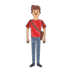 Fototapeta premium Young man cartoon vector illustration graphic design