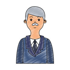 Businessman profile cartoon vector illustration graphic design