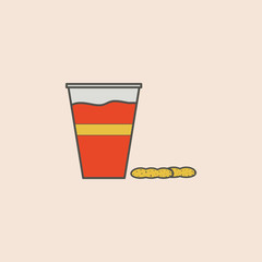 beer in plastic glass and nuts icon. Element of fast food icon for mobile concept and web apps. Field outline beer in plastic glass and nuts icon can be used for web and mobile