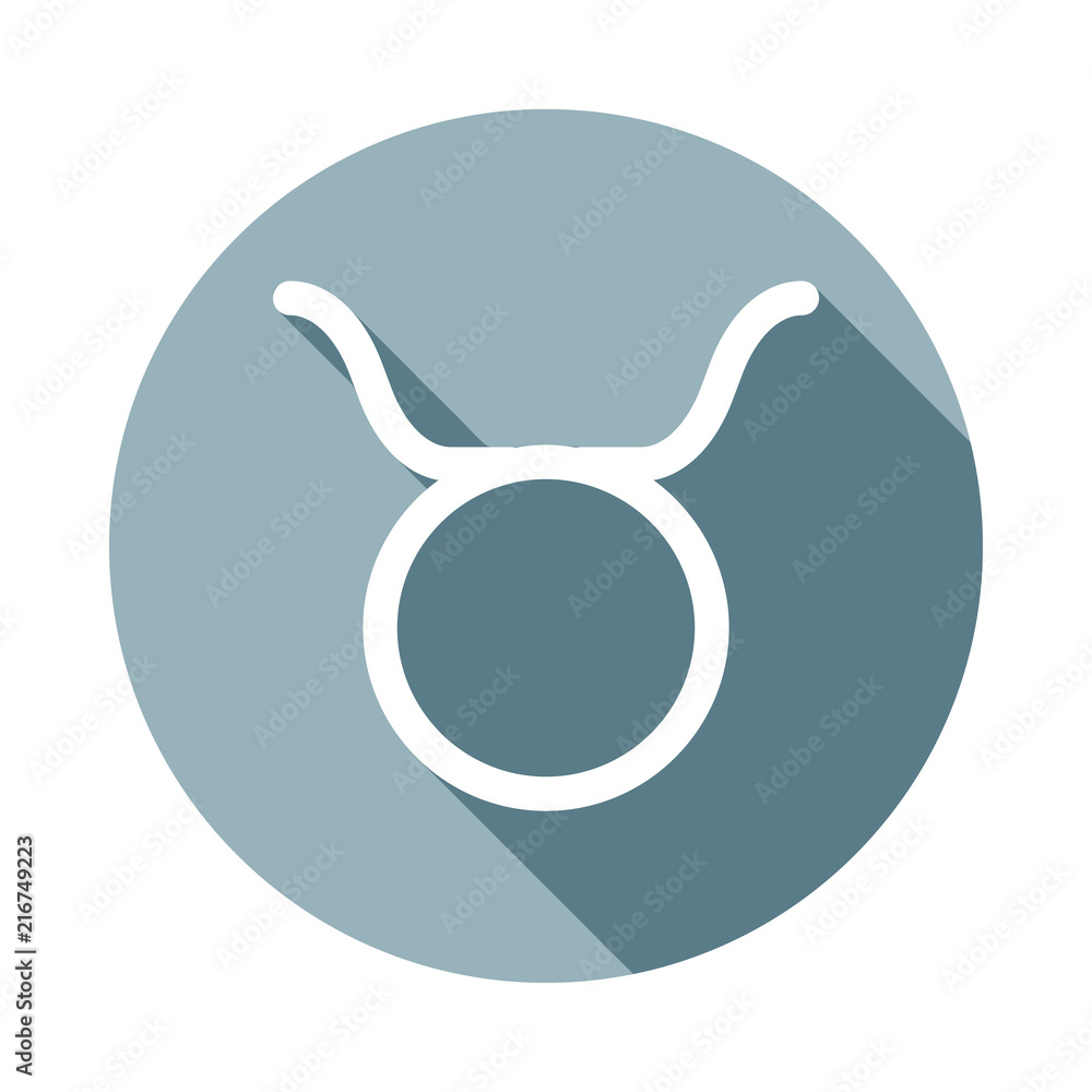 Aufkleber zodiacus of the calf of venusicon in flat long shadow. one of web collection icon can be used for ui