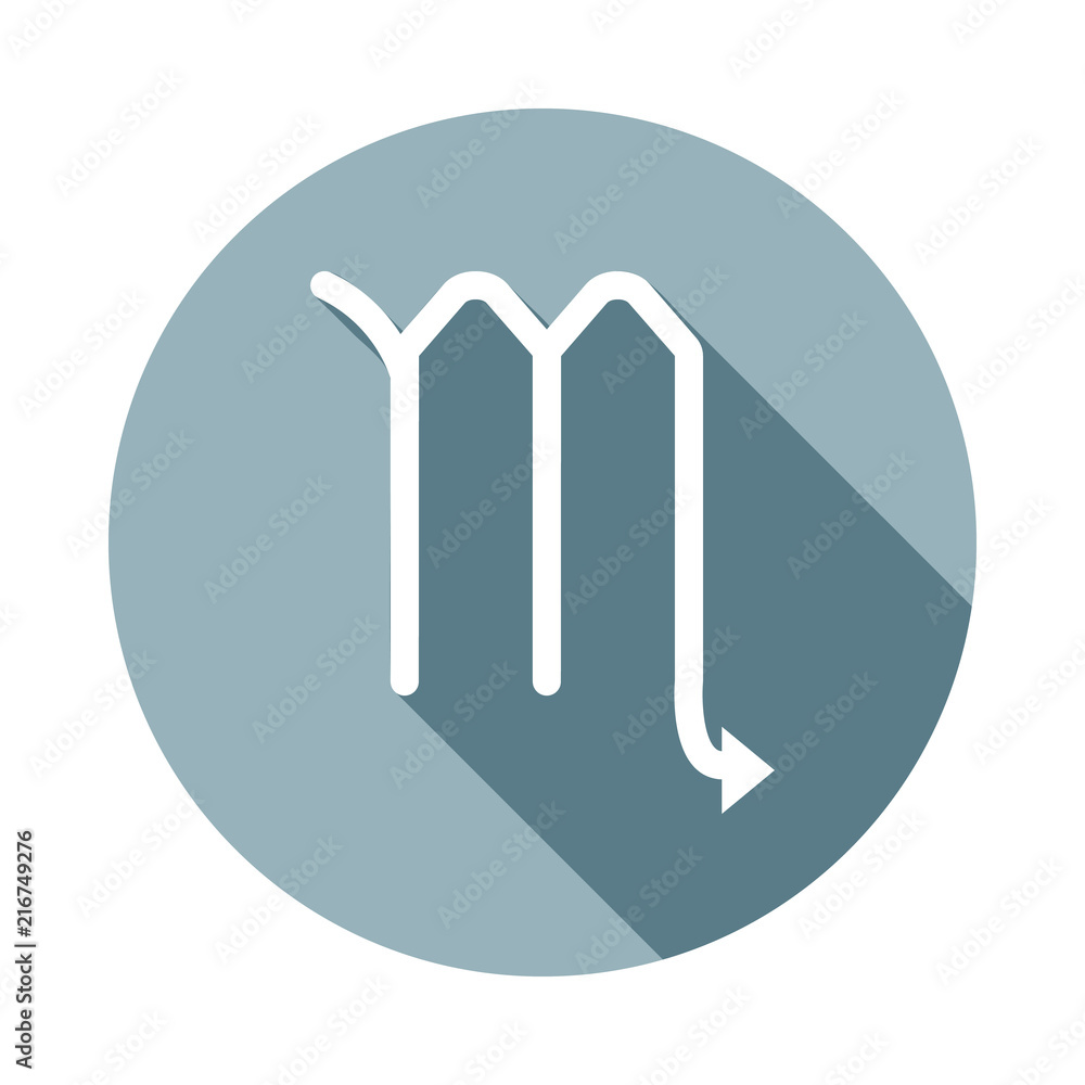 Poster zodiac scorpion marsicon in flat long shadow. one of web collection icon can be used for ui/ux