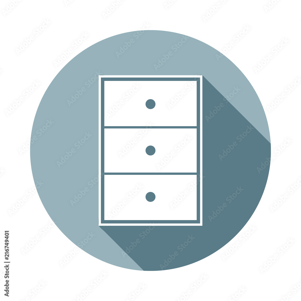 Poster office nightstandicon in flat long shadow. one of web collection icon can be used for ui/ux