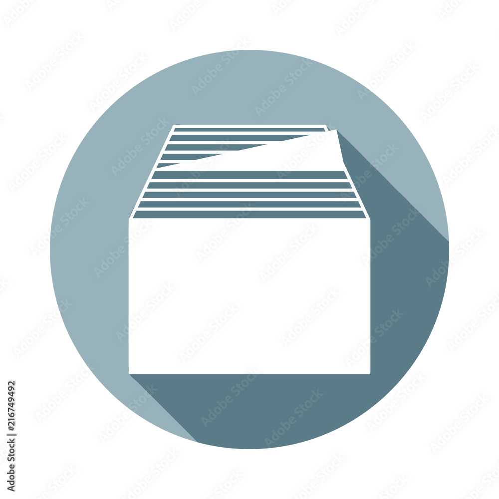 Poster box with documents archiveicon in flat long shadow. one of web collection icon can be used for ui/ux